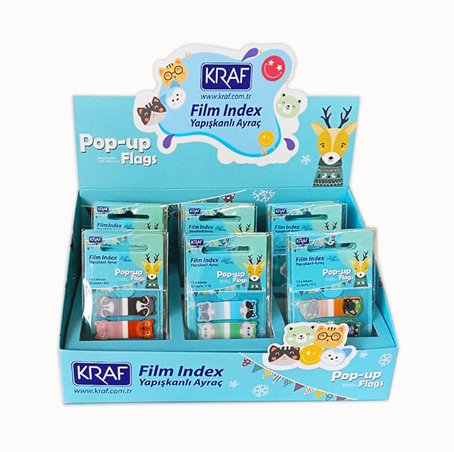 KRAF INDEX FILM (PP) 15x44MM POP-UP 4'LÜ X 20YP DESENLİ 120'Lİ 41544 - 