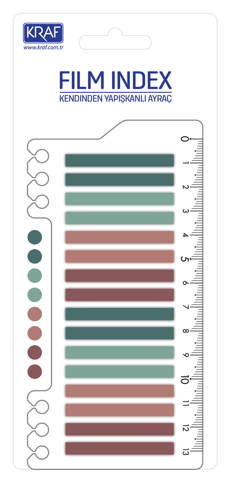 KRAF INDEX FILM (PP) 6x45MM 16'LI X 20YP CETVELLİ MORANDI COLOR 16645-2 - 