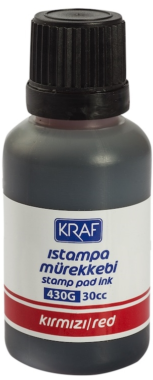 KRAF ISTAMPA MÜREKKEBİ 30CC KIRMIZI 430G- 