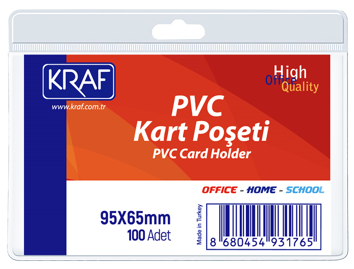 KRAF KART POŞETİ PVC YATAY 95x65 MM 100 LÜ- 