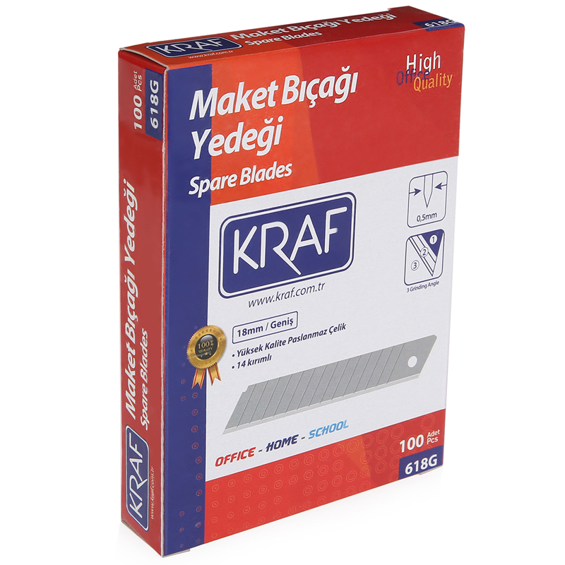 KRAF MAKET BIÇAĞI YEDEĞİ GENİŞ 100 LÜ 618G- 