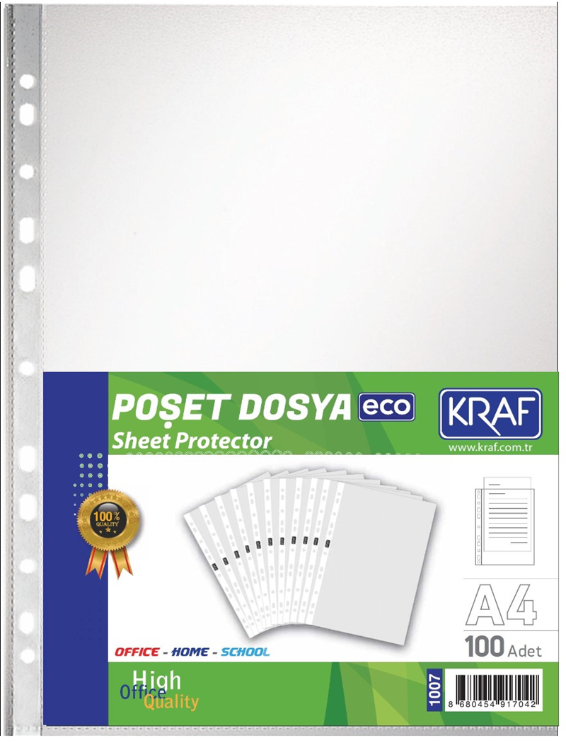 KRAF POŞET DOSYA A4 ECO 100 LÜ 1007- 