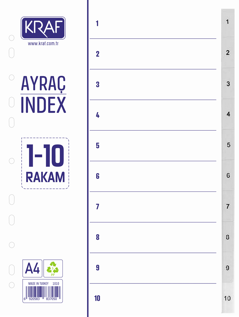 KRAF SEPARATÖR 1010 1-10 RAKAM - 