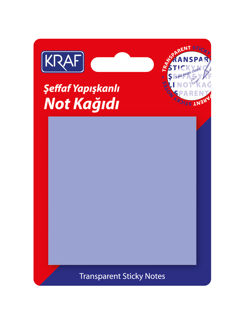 KRAF YAPIŞKANLI NOT KAĞIDI 76x76 50 YP ŞEFFAF MOR 7676TR- 