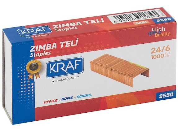 KRAF ZIMBA TELİ 24/6 SARI 1000 Lİ 255G - 