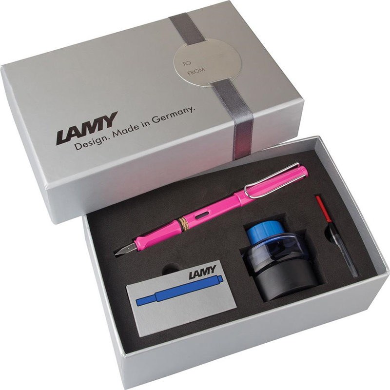 LAMY DOLMA KALEM SAFARİ SET MÜREKKEP+KARTUŞ+PİSTON PEMBE 13PDS-M- 