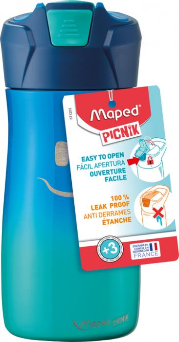 MAPED MATARA PICNIK 430 ML ÇELİK GÜLEN YÜZ MAVİ 871203- 