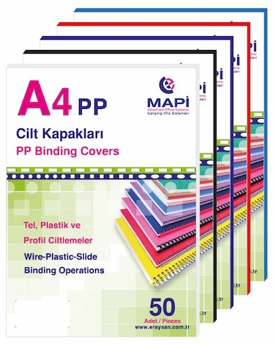 MAPİ CİLT KAPAĞI PP A4 450 MİC. BEYAZ 50Lİ 2042500- 