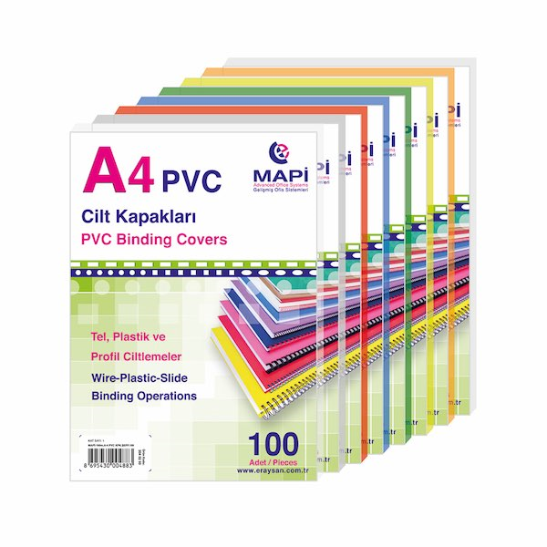 MAPİ CİLT KAPAĞI PVC A4 160 MİC. ŞEFFAF 100 LÜ 2040250- 