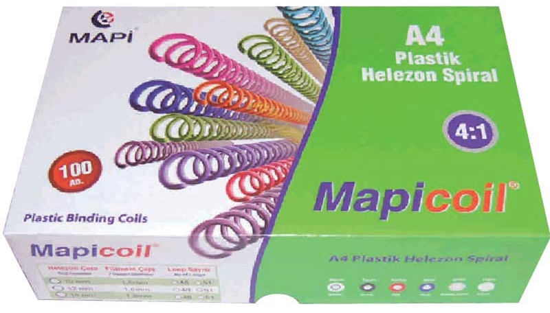 MAPİ SPİRAL PLASTİK HELEZON 4:1 25MM ŞEFFAF 50 ADET 48 LOP 2352504- 