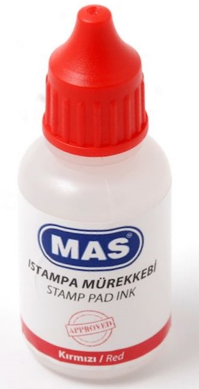 MAS ISTAMPA MÜREKKEBİ 20 ML KIRMIZI 464- 