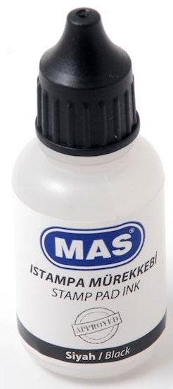 MAS ISTAMPA MÜREKKEBİ 20 ML SİYAH 462- 