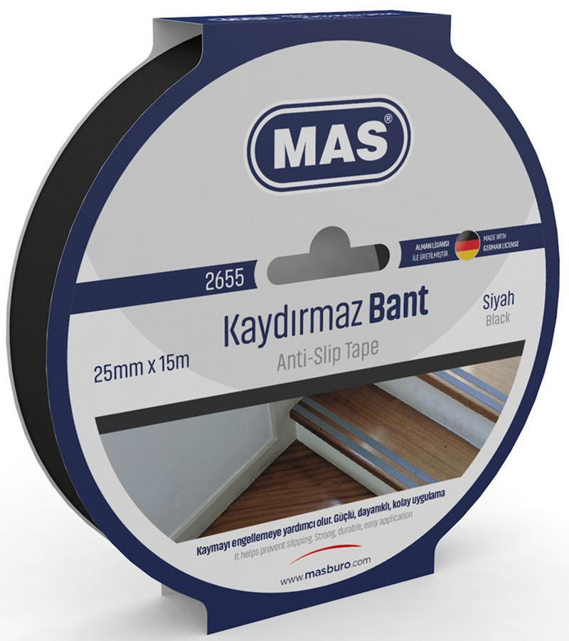 MAS KAYDIRMAZ BANT 25 MM x 15 M SİYAH 2655- 