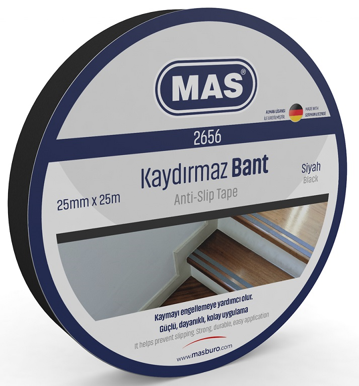 MAS KAYDIRMAZ BANT 25 MM x 25 M SİYAH 2656 - 