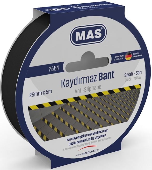 MAS KAYDIRMAZ BANT 25 MM x 5 M SİYAH 2654- 