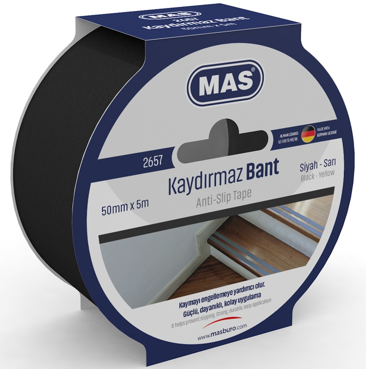 MAS KAYDIRMAZ BANT 50 MM x 5 M SİYAH 2657- 