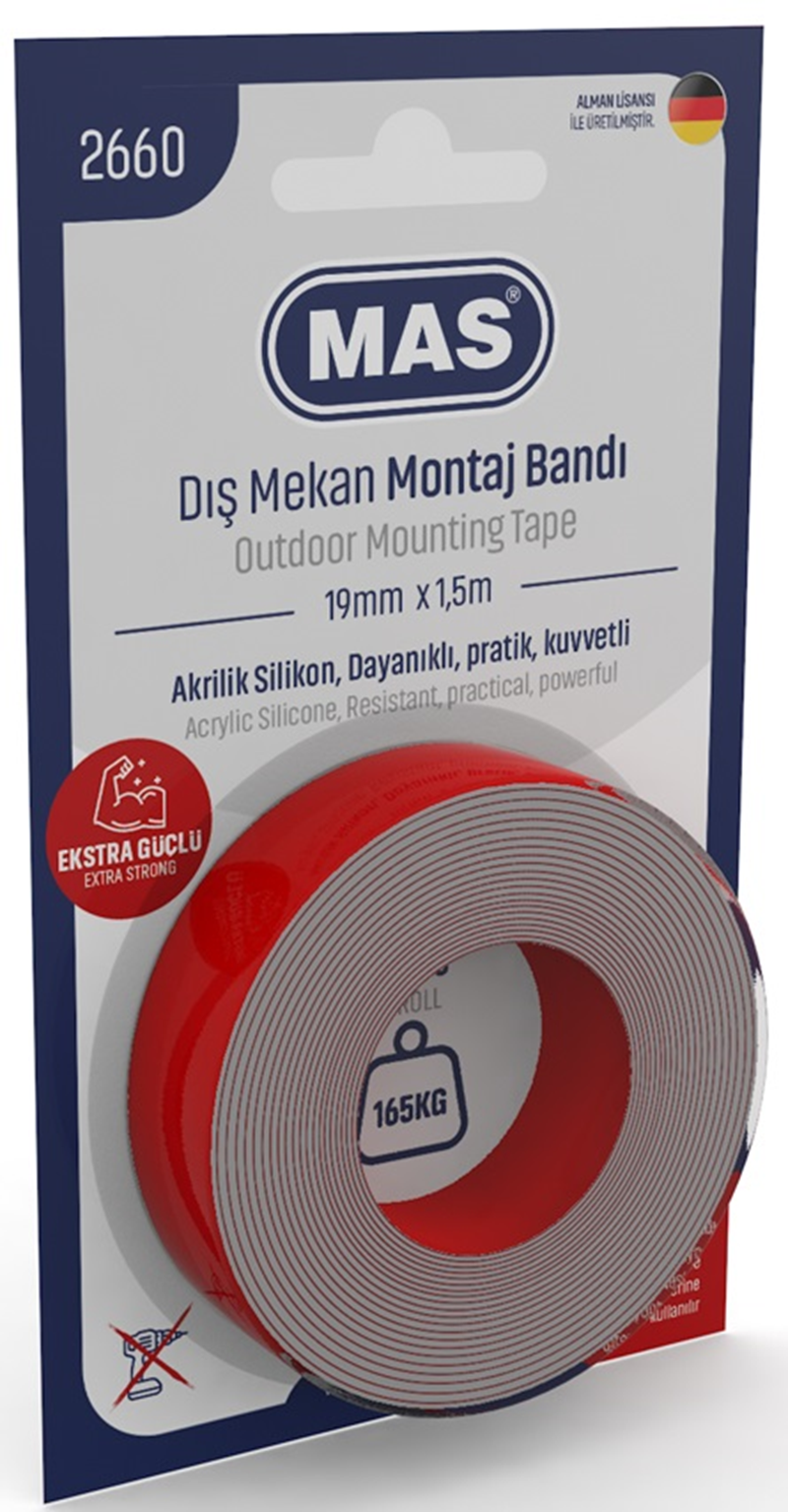 MAS MONTAJ BANDI DIŞ MEKAN EXTRA GÜÇLÜ 19MM X 1,5M 2660- 