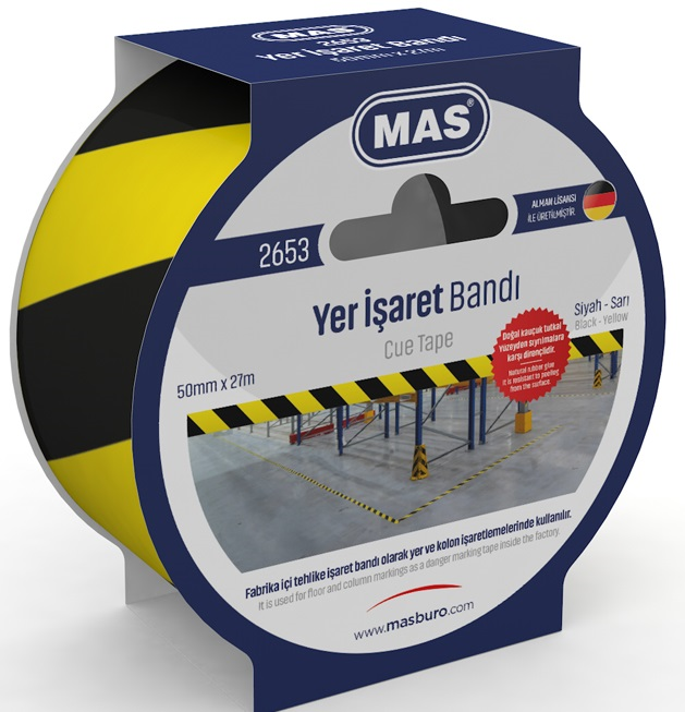 MAS YER İŞARET BANDI 50MM X 27M 2653 SARI & SİYAH- 