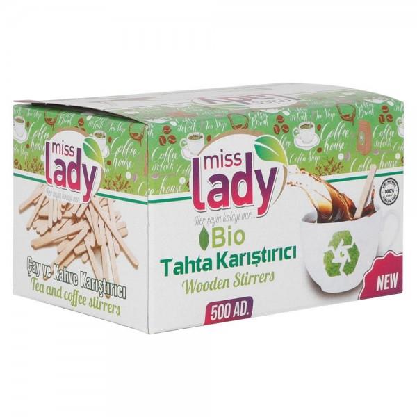 Miss Lady Bio Çay ve Kahve Tahta Karıştırıcı (11 cm) (500 lü) (6 Paket)