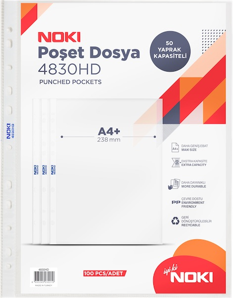 NOKİ POŞET DOSYA HD 100 LÜ 4830HD- 