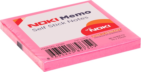 NOKİ MEMO YAPIŞKANLI NOT KAĞIDI 75x75 80 YP 12165 K.PEMBE- 