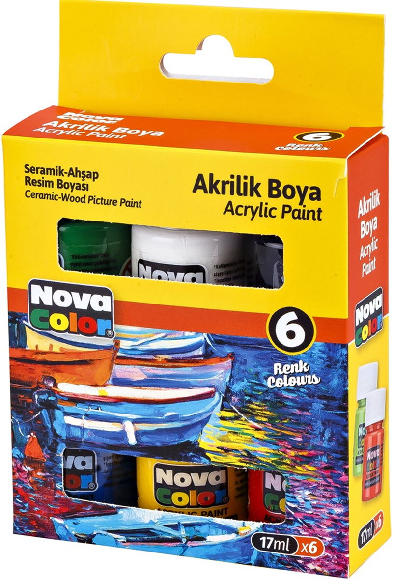 NOVA COLOR AKRİLİK BOYA ŞİŞE 17 ML 6 LI NC-2006 - 