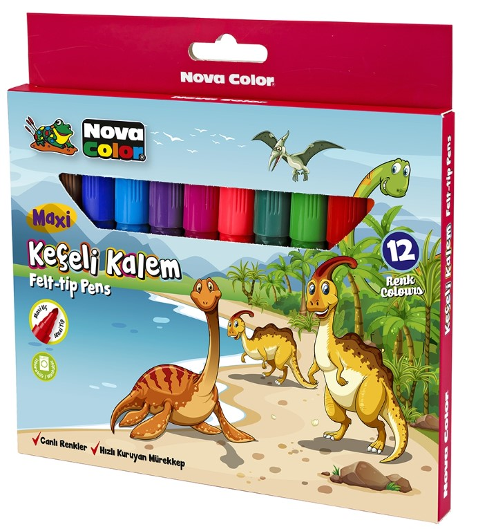 NOVA COLOR KECELİ KALEM 12 Lİ MAXI NC-873 