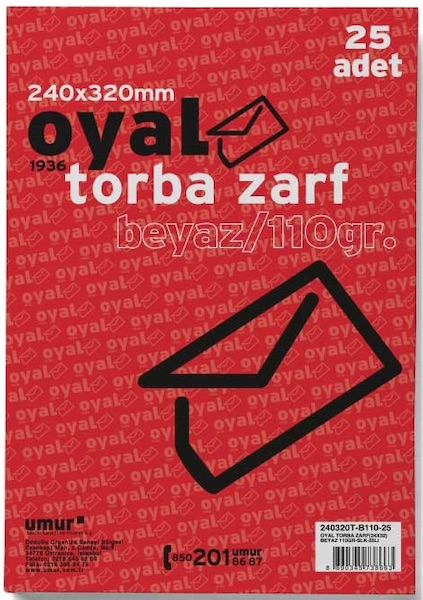 OYAL ZARF TORBA 24x32 110GR BEYAZ SLK 25 Lİ- 