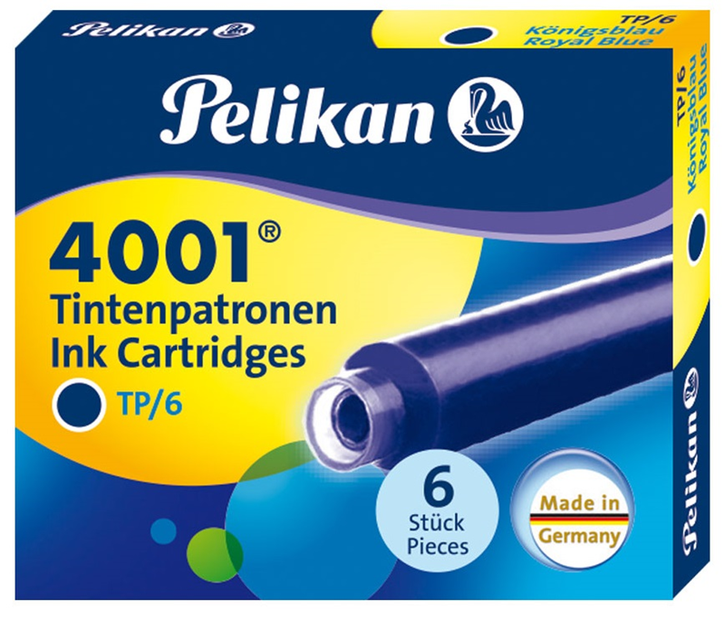 PELİKAN DOLMAKALEM KARTUŞU 4001 KISA ROY.MAVİ 6 LI- 