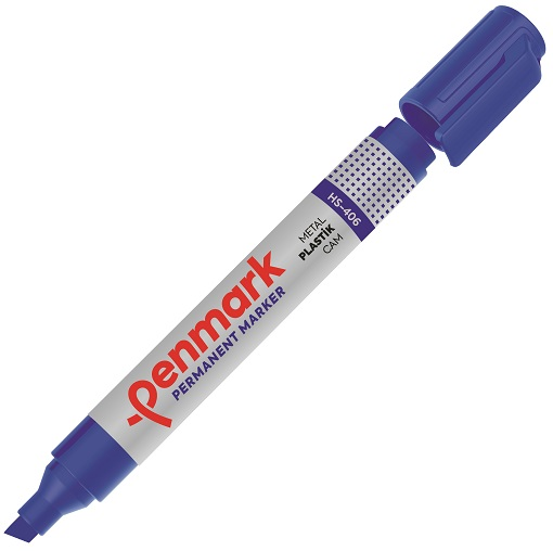 PENMARK PERMANENT MARKÖR KESİK UÇ MAVİ HS 406 02- 