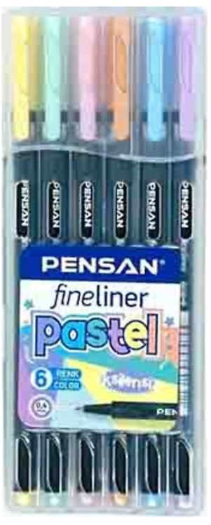 PENSAN FINELINER 6200 6 LI PASTEL PVC KUTU- 