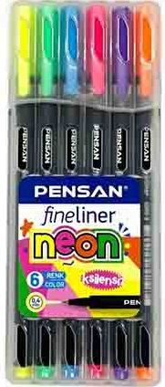 PENSAN FINELINER 6300 6 LI NEON PVC KUTU- 