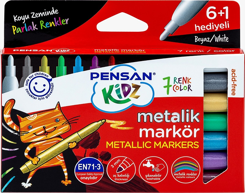 PENSAN MARKÖR METALİK 7 RENK KIDZ 99930- 