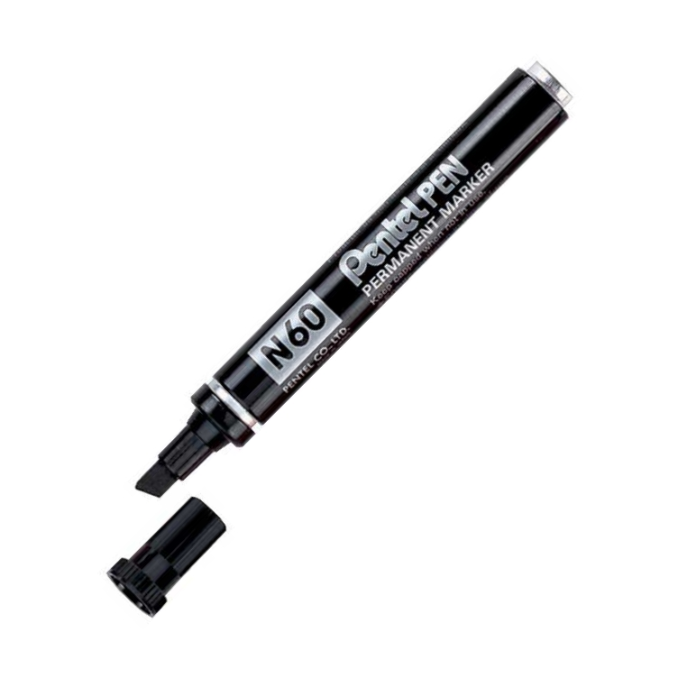 PENTEL PERMANENT MARKÖR N60-A KESİK UÇ SİYAH- 