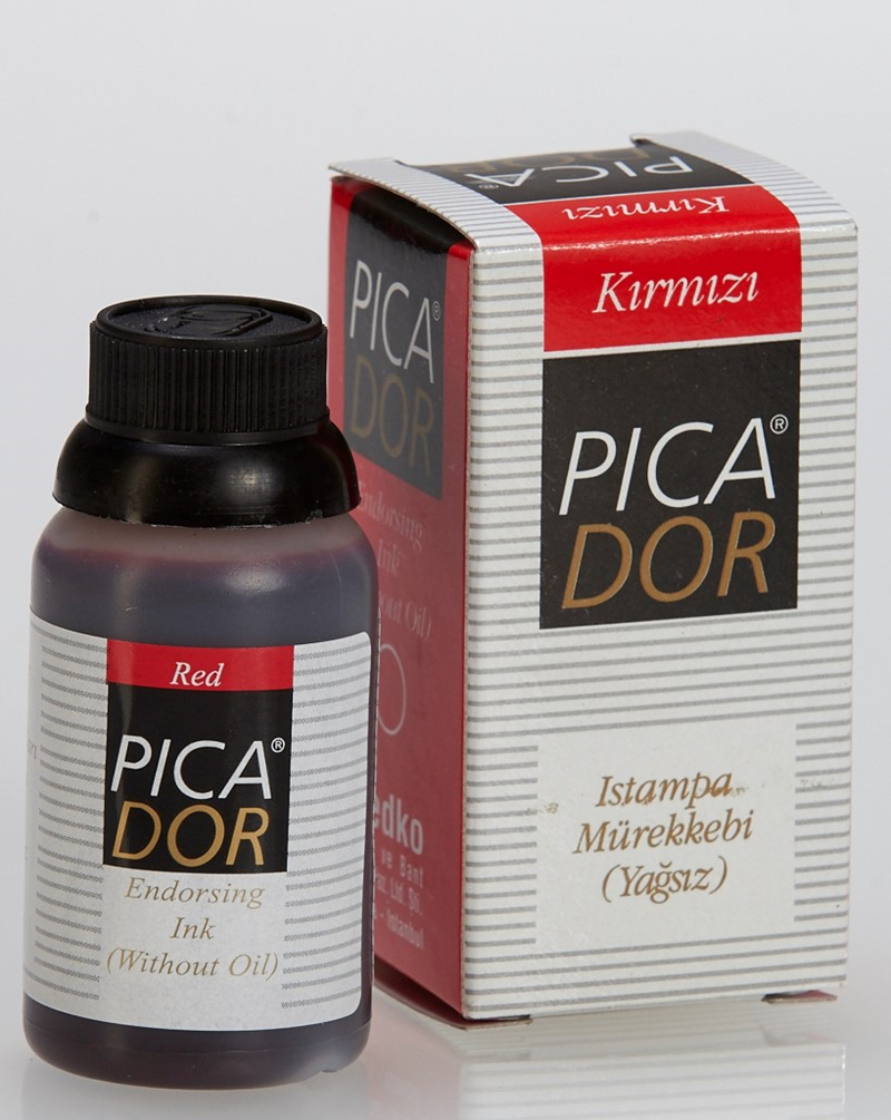 PICADOR ISTAMPA MÜREKKEBİ 30CC KIRMIZI KE003- 