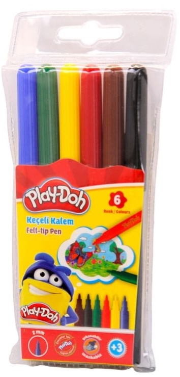 PLAY-DOH KEÇELİ KALEM 6 RENK 2MM KE004- 