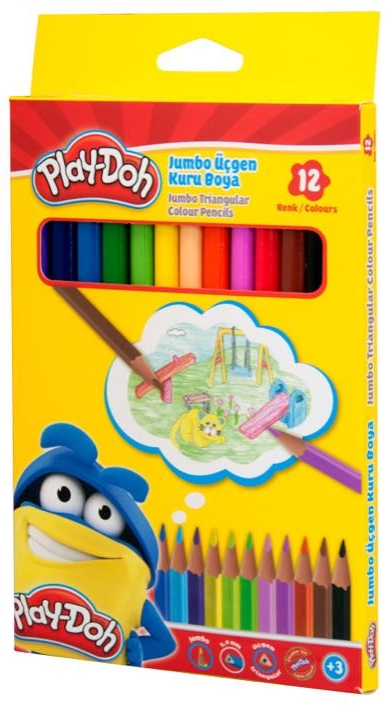 PLAY-DOH KURUBOYA JUMBO ÜÇGEN 12 RENK PLAY-KU008- 