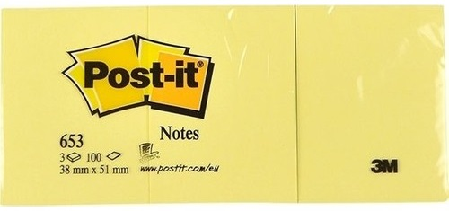 POST-IT YAPIŞKANLI NOT KAĞIDI SARI 38X51MM 653- 