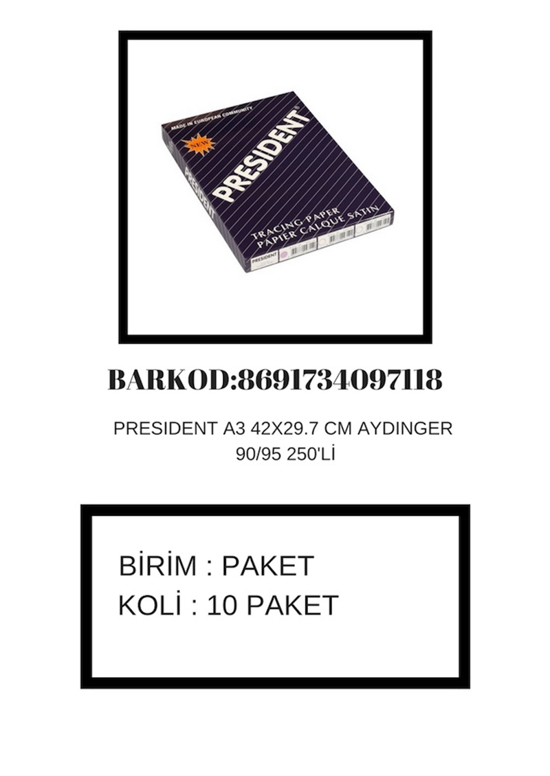 PRESIDENT AYDINGER A3 90/95 GR 250 Lİ - 