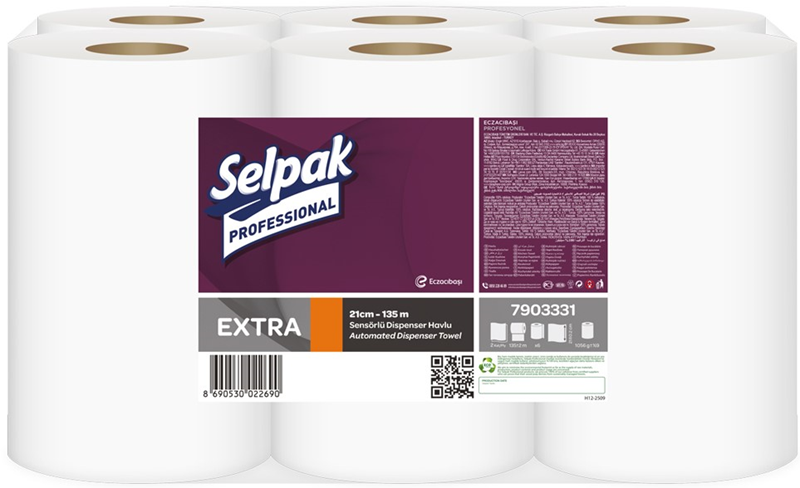 SELPAK PROFESSIONAL KAĞIT SENSÖRLÜ HAVLU EXTRA 21 Cm.135 MT 6 LI KOLİ 7903331- 