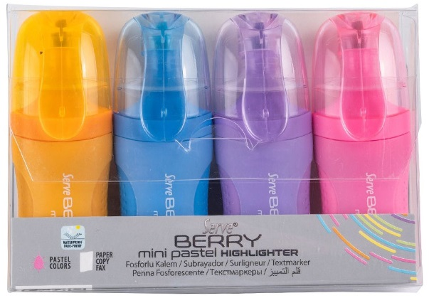 SERVE FOSFORLU KALEM BERRY SET MİNİ PASTEL 4 LÜ BRMFKP4PS- 