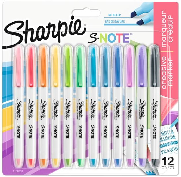 SHARPIE MARKÖR SNOTE SET KREATİF KESİK UÇ 12 Lİ KARIŞIK 2138233- 