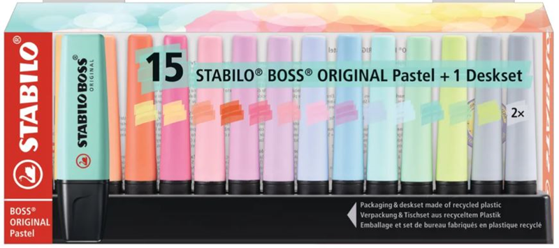 STABILO FOSFORLU KALEM BOSS SET 15 Lİ YENİ PASTEL 7015-02-5- 