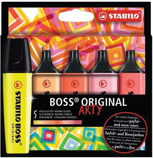 STABILO FOSFORLU KALEM BOSS SET 5 Lİ SICAK RENKLER 70/5-02-1-20- 