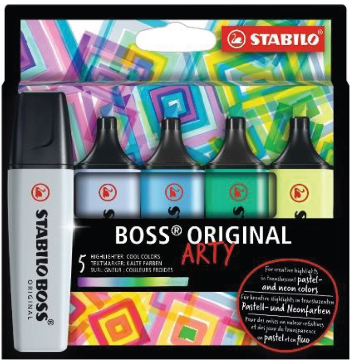 STABILO FOSFORLU KALEM BOSS SET 5 Lİ SOĞUK RENKLER 70/5-02-2-20- 