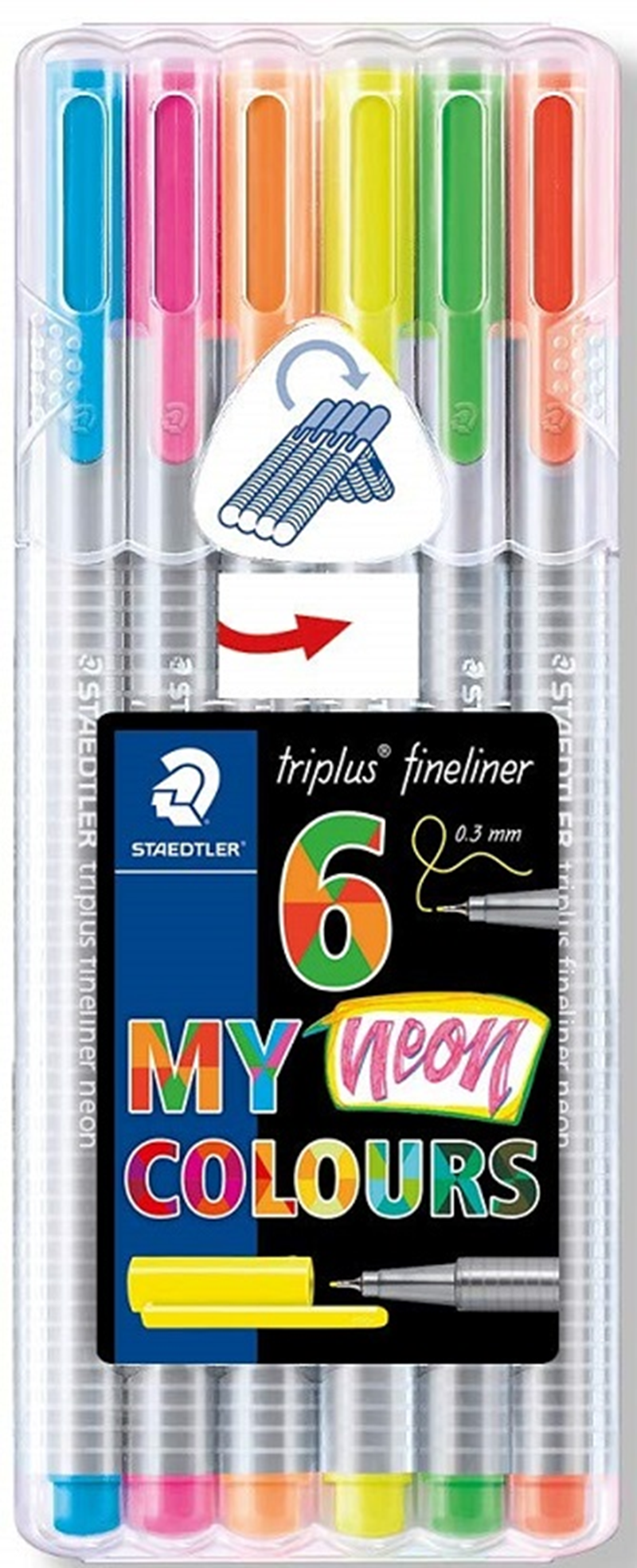 STAEDTLER FINELINER TRIPLUS 6 LI NEON 334 SB6CS3- 