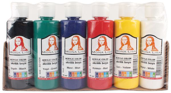 SÜDOR AKRİLİK BOYA SET MONALISA 6X70 ML ŞIŞE SD1006- 