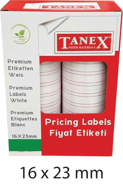 TANEX MOTEX ETİKET 16X23 ÇİZGİLİ BEYAZ 1000 Lİ- 