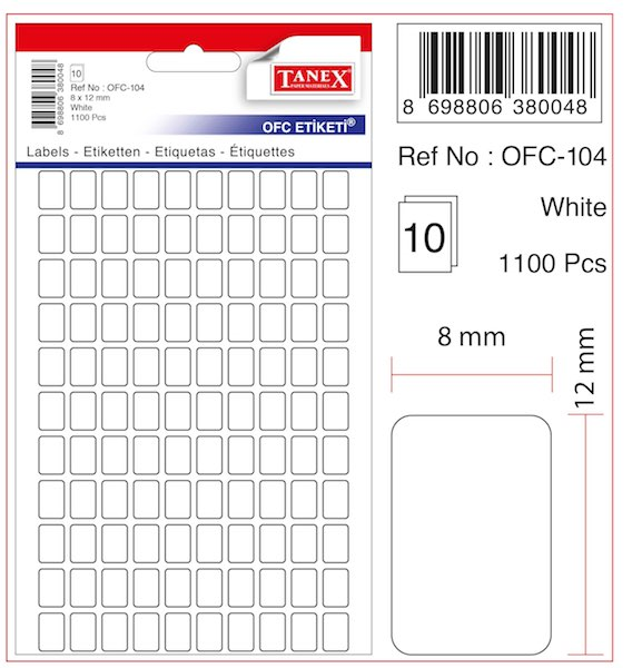 TANEX OFİS ETİKETİ OFC-104 BEYAZ- 