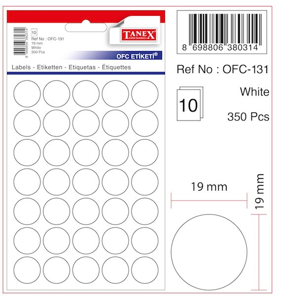 TANEX OFİS ETİKETİ OFC-131 BEYAZ- 